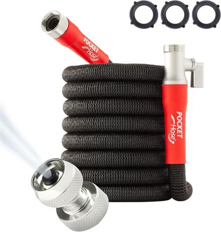 Boyau extensible Pocket Hose 50 pi Silver Bullet 2.0 + buse Turbo Shot