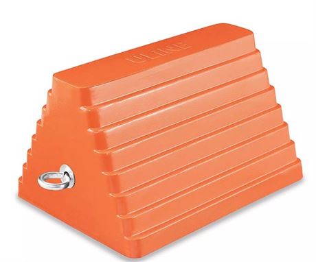 Cale de roue caoutchouc orange 9-3/4 x 8 x 6 po (unitaire)