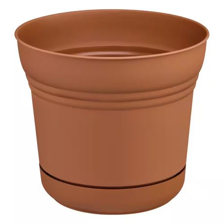 LOT DE 4 -Jardinière plastique Anne terre cuite 12 po (12 x 11 po) trou drainage