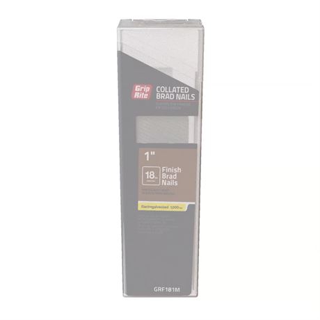 Clous galvanisés Grip-Rite 18 ga 1 po (1000) - lot de 2 paquets