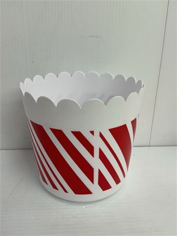 Bol popcorn plastique rayé rouge/blanc