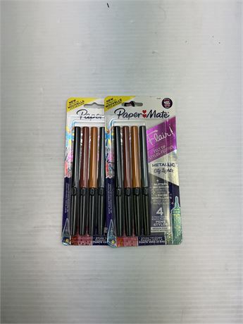 Stylos feutres Paper Mate pailletés Shine lot de 2