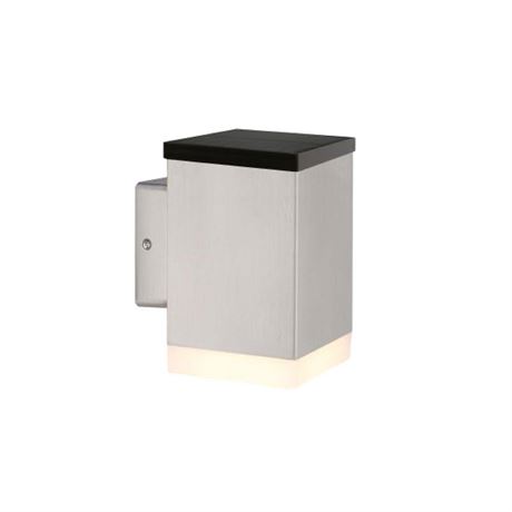 Lampe murale solaire DEL inox extérieur cylindre