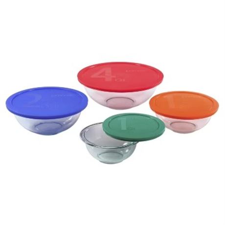 VOIR PHOTOS - Ens. 8 pcs - bols à mélanger Pyrex