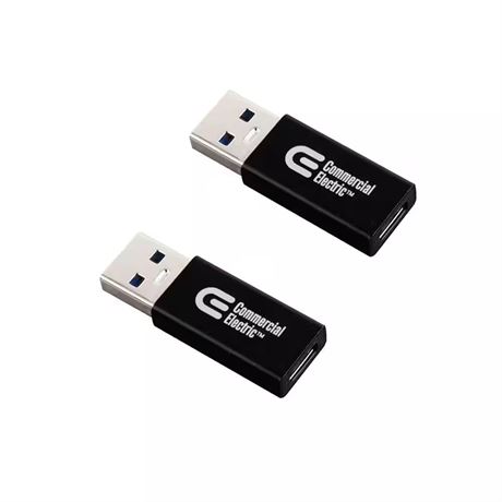 Paquet 2 adaptateurs USB-C à USB-A, noirs