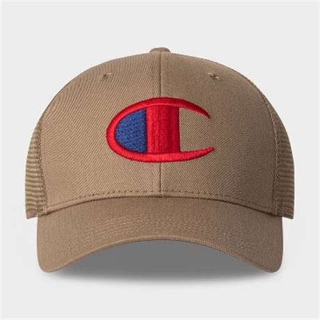VOIR PHOTOS COULEUR - Casquette trucker adulte Champion Logan sergé - kaki