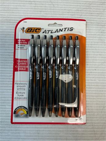 Stylos bille rétractables BIC Atlantis 1,0 mm lot de 8