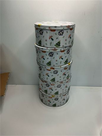 Lot de 5 pots à biscuits de Noël 7 po