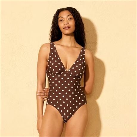 M - Maillot 1 pc femmes pois ventre contrôlé couv. complète Shade & Shore
