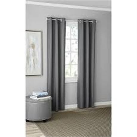 Mainstays — Rideaux occultants Olan gris/noir – paire de 2