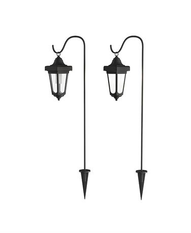 Ens. 2 - lanternes solaires extérieures Pure Garden, noires