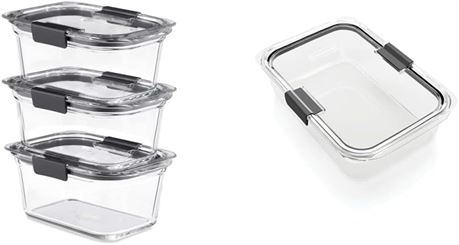 Pq 3 - contenants verre Rubbermaid Brilliance + grand 9,6 tasses