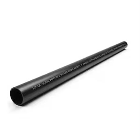 LOT DE 70 Tuyau PE 1/2 po (0,742 OD x 0,622 ID) x 2 pi IPS noir 160 psi SIDR11.5