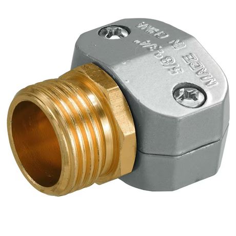 Réparateur robuste zingué pour boyau mâle 5/8 à 3/4 po