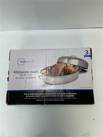 Rôtissoire ovale acier inox 18 po Mainstays