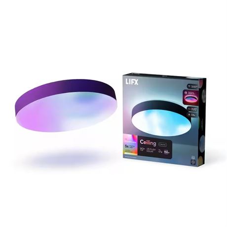Plafonnier LED intelligent LIFX 15 po multicolore