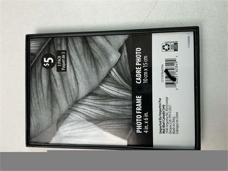 Cadres photo en verre transparent 4 x 6 po – noirs (lot de 2)