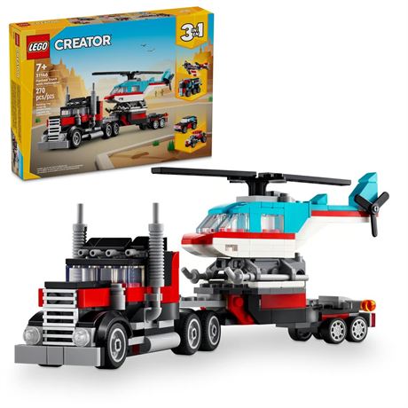 LEGO Creator camion plateau avec hélicoptère multicolore 270 pcs