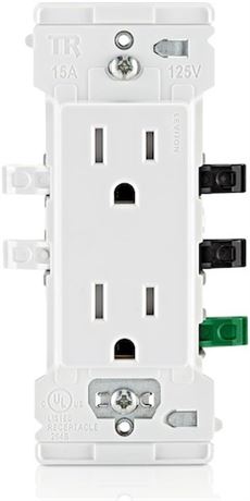 Prise Decora Leviton Lever Edge 125V 15A inviolable blanche