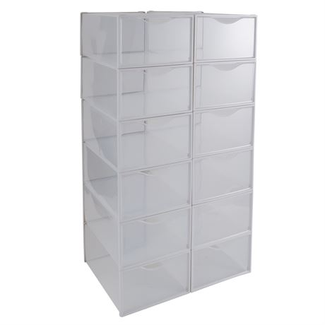 Caddie empilable plastique blanc Simplify (9 x 5,7 x 13 po)