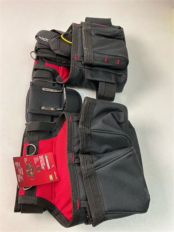 Ceinture à outils d’entrepreneur double avec bretelles