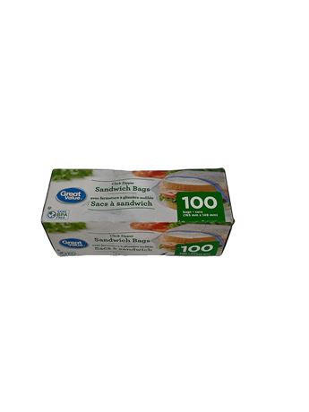 Sacs refermables sandwich, 100 unités
