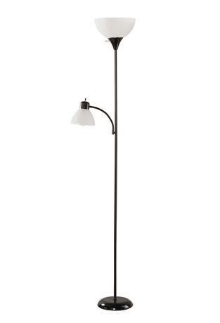 Lampadaire Mainstays avec liseuse intégrée 72 po