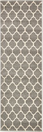 Tapis Unique Loom Philadelphia Trellis 2 x 6 pi polypropylène gris/beige