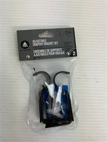 LOT DE 2 PAQUETS - Ensemble supports de rideaux réglables