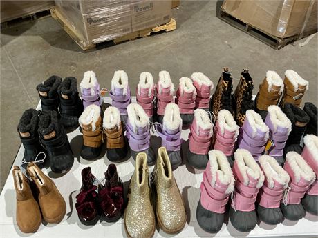 Lot de 18 bottes pour enfants (filles)