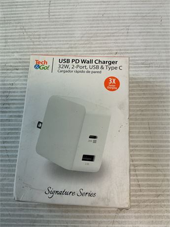 Chargeur mural USB 30 W double port USB et USB-C blanc
