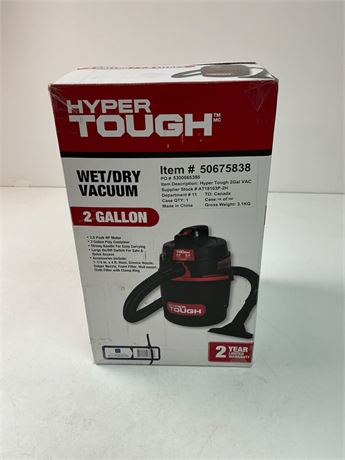 Aspirateur eau et poussière Hyper Tough 2 gal portable