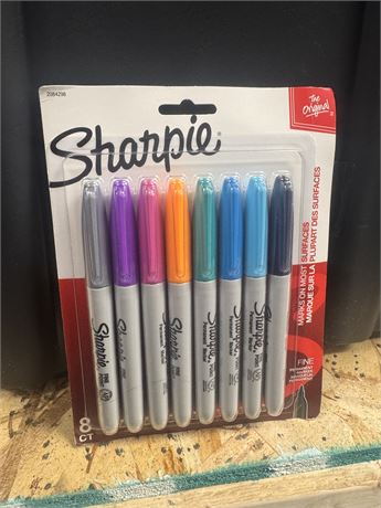 Marqueurs permanents Sharpie pointe fine couleurs assorties 8