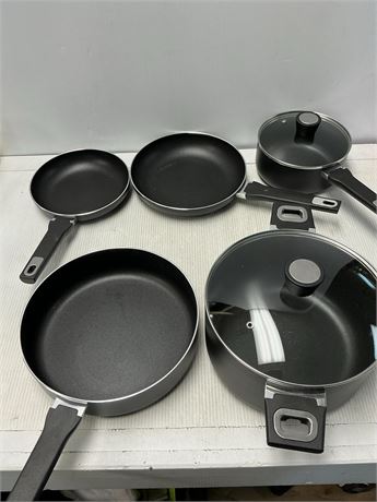 Ens. batterie de cuisine antiadhésive 7 pièces