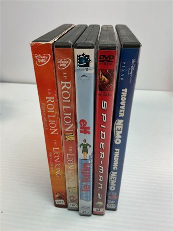 LOT DE 5 films enfants ou familiale