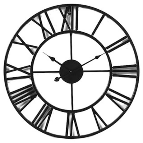 Grande horloge murale métal silencieuse à piles
