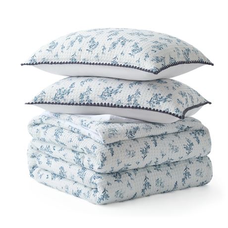 Ens. édredon gaufré Bearpaw Talley 90 x 92 po (QUEEN) avec taies 20 x 26 po