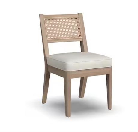 Chaise Brentwood en chêne sans accoudoirs avec dossier cannage
