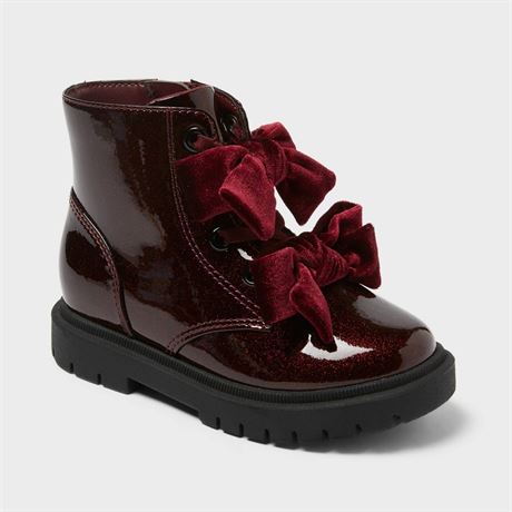 Bottes combat Estes Shimmer tout-petits Cat & Jack bourgogne 6T