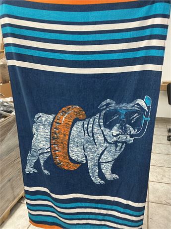 Serviette de plage Isod motif chien à la nage