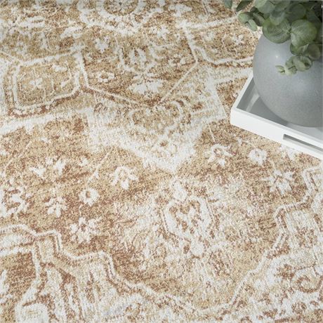 Tapis intérieur lavable Nourison Astra médaillon 2pi 2po x 4pi