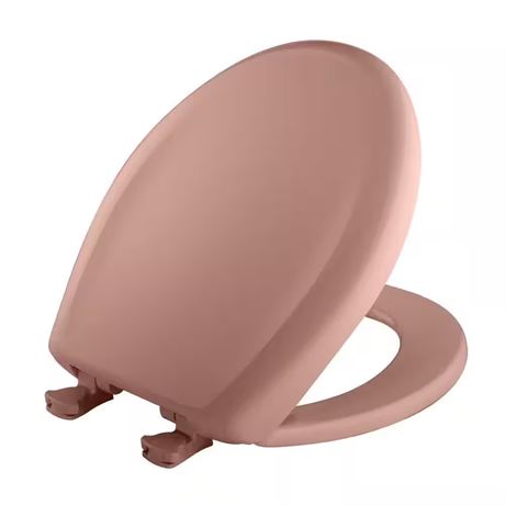 Siège de toilette rond rose Wild Rose à fermeture lente, amovible