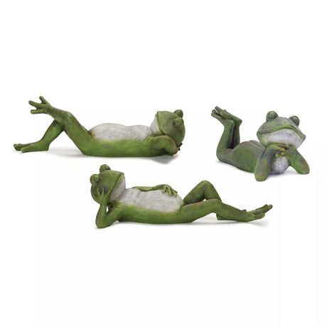 Ens. 3 pcs - déco de table int/ext grenouille