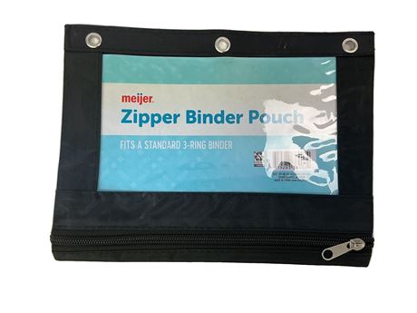 Pochette à fermeture Meijer pour cartable 9,75 x 7,5 po, noire