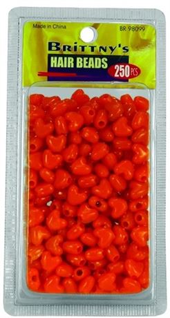 Perles cœur Brittny orange - lot de 12 paquets