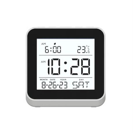 Horloge LCD blanche Home Trends, réveille-matin