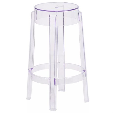 Tabouret de comptoir haut transparent Flash Furniture