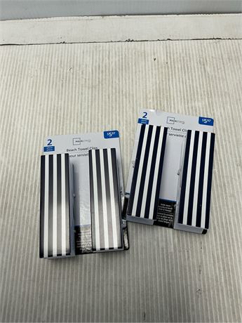 LOT DE 2 PAQUETS - Pinces à serviette de plage
