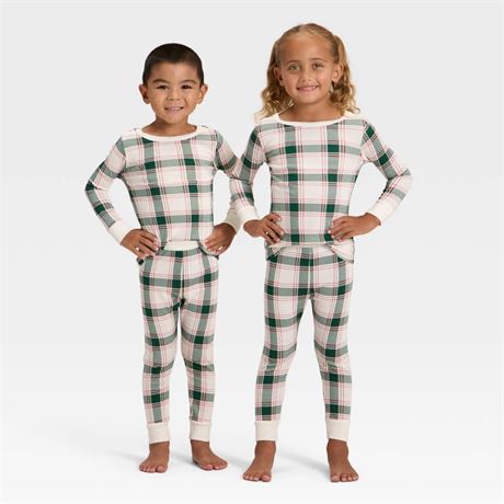 Pyjama 2T tout-petits chemise côtelée + pantalon carreaux