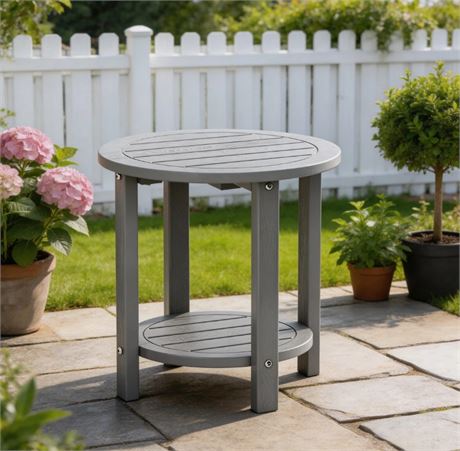 Table d'appoint ronde extérieure résine/plastique 16 po Adirondack